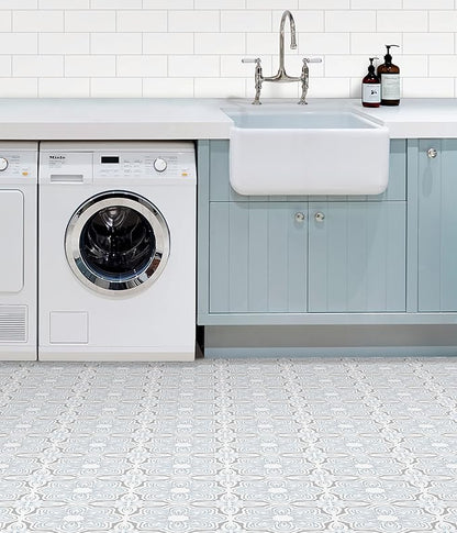 FloorPops Blue Morris Peel & Stick Floor Tiles, FP3827