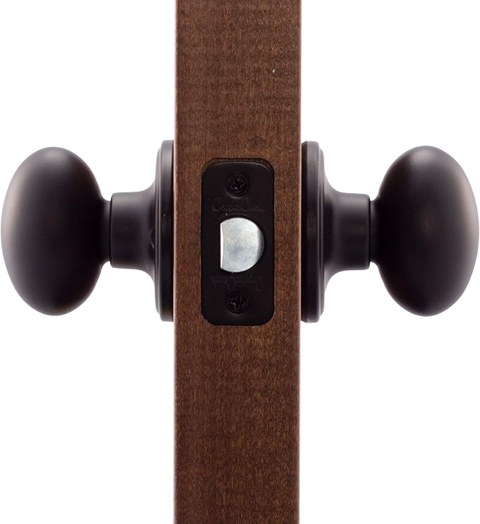 Copper Creek EK2020BC Egg Door Knob, Passage Function, 1 Pack, in Black