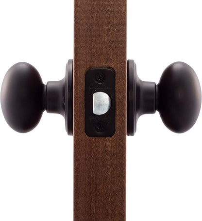 Copper Creek EK2020BC Egg Door Knob, Passage Function, 1 Pack, in Black