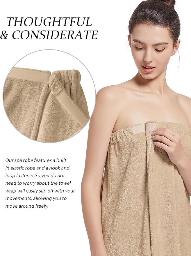 Women'S Soft Wrap Towel Full Length，Bath Robe After Shower Female Plush Long，Spa Bathrobes Lightweight With Pockets