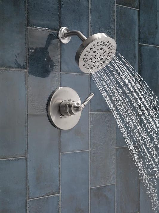 Delta Saylor 14 Series 5-Setting Shower Faucet Set, Brushed Nickel Shower Head and Handle Set, Valve Trim Kit, Stainless T14235-SS (Valve Not Included)