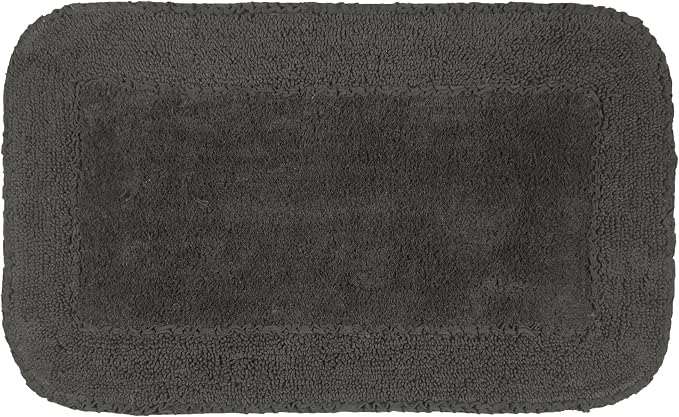 Home Weavers Radiant Collection 100% Cotton Bathroom Rugs Set, Machine Washable Rug, Extra Soft and Absorbent Bath Rug, Kitchen Mat, Bath Mat Set, Bath Floor Mat Non Slip, 21"x34" Rectangle, Gray