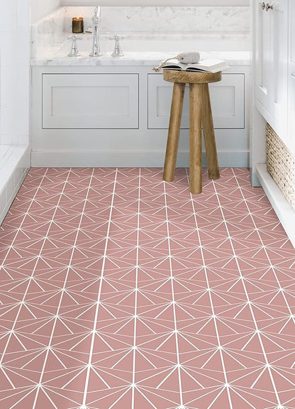 FloorPops Quartz Peel & Stick Floor Tiles, Pink