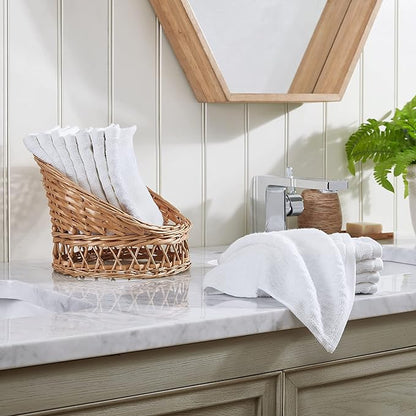 Tommy Bahama - Washcloths, Soft & Absorbent Cotton Towels, Low Linting & Fade Resistant, Oeko-Tex Certified (Northern Pacific White, 12 Piece)