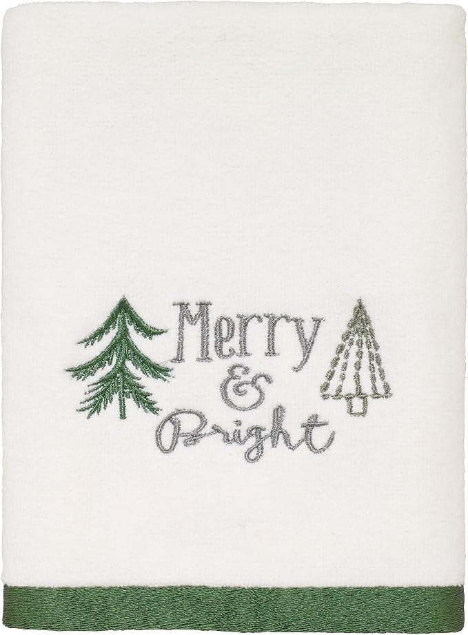 Avanti Linens - Hand Towel, Soft & Absorbent Cotton Velour, Holiday Bathroom Decor (Christmas Trees Collection)