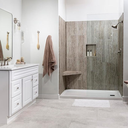 Palisade 17.5 in x 15.5 in Vinyl Shower Niche Grecian Earth | Waterproof Shower Insert