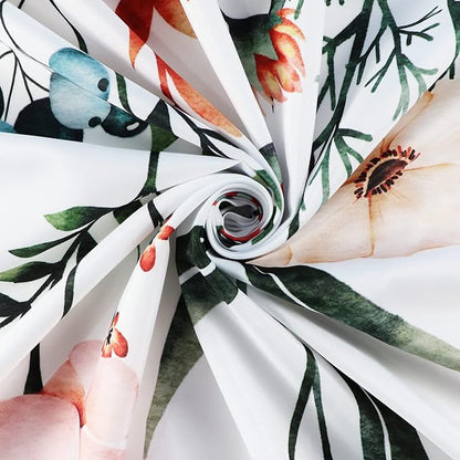 Floral Shower Curtain, Flower Shower Curtains for Bathroom, Watercolor Leaf Bathroom Curtain, Fabric Shower Curtains for Home Hotels Bathtubs Decor Easy Care Machine Washable 72x72