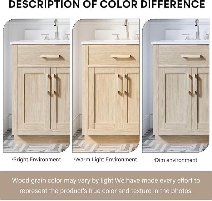 60-Inch Bathroom Vanity with Double Sinks W/ 4 Doors & 4 Drawers & 2 Flip Drawers, Oak Vanity W/Brushed Nickel Handles