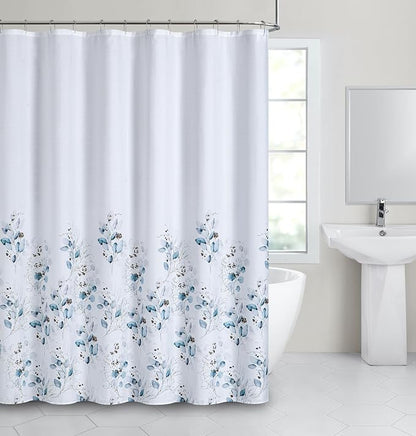 Dainty Home Sweet Garden 3D Textured Weave Shower Curtain for Bathroom 70" x 72" Water-Resistant Washable Polyester Blend Fabric Bath Curtain, Decorative Bathroom Décor