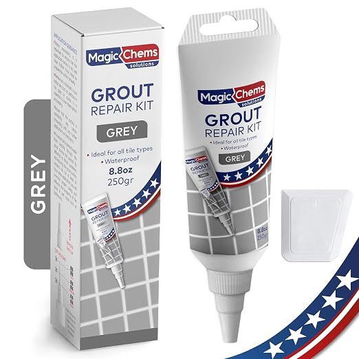 Grout Repair Kit, Grey, Fast Drying Sealer, Tile Filler, 8.8 oz | Restore & Renew
