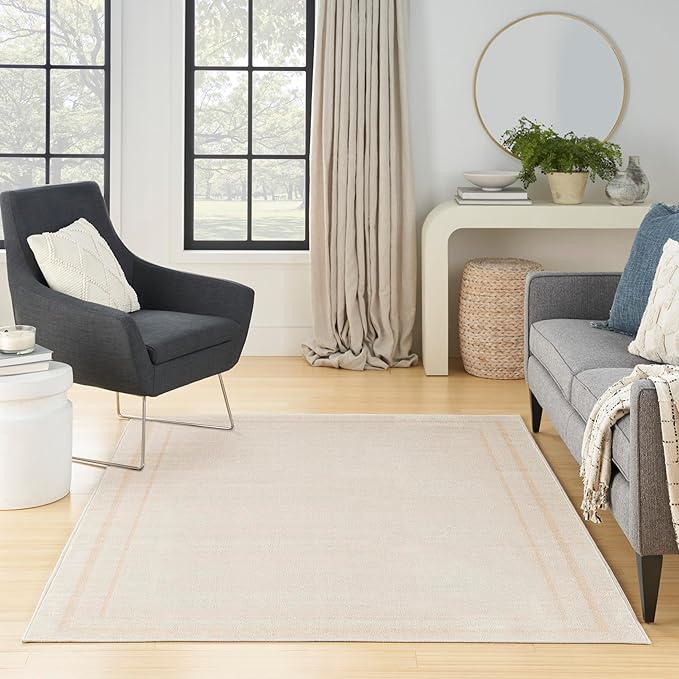 Nourison Home Nourison Essentials Ivory Gold 4' x 6' Area Rug - Easy Clean, Non Shedding, Bed Room, Living Room, Dining Room, Kitchen (4' x 6')