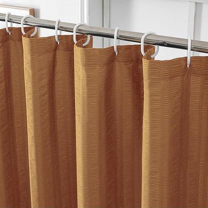 Aiyufeng Gold Shower Curtain for Bathroom, Embossed Textured Fabric Shower Curtain for Bathroom - Soft Cloth & Hotel Spa, Machine Washable, 72X78,Gold