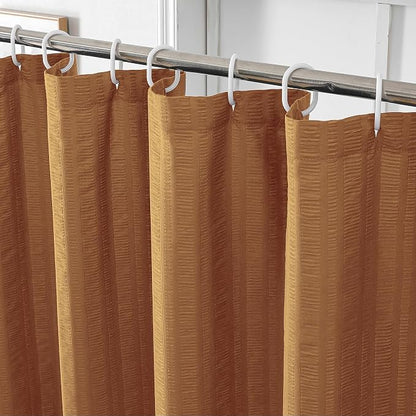 Aiyufeng Gold Shower Curtain for Bathroom, Embossed Textured Fabric Shower Curtain for Bathroom - Soft Cloth & Hotel Spa, Machine Washable, 72X84,Gold