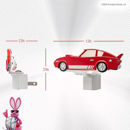 Energizer Race Car Night Light, Light Sensing, LED, Soft White, 3000K, Red, Nightlight for Bedroom, Bathroom, Nursery, Hallway, Kitchen, 1pk, 82404 | Light Sensing, LED, Soft White, 3000K, Red, Nightlight for Bedroom, Bathroom, Nursery, Hallway, Kitche...