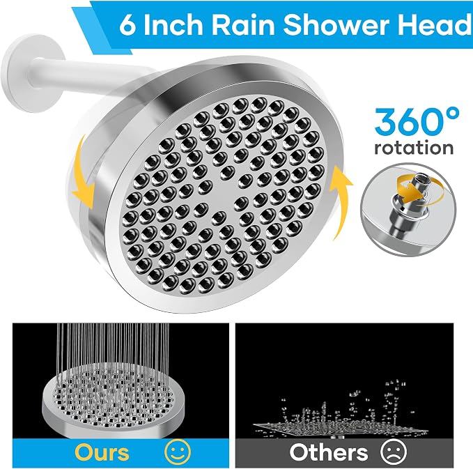 Shower Head with Handheld Spray Combo, Dual Rain Shower Head | High Pressure Performance, 10-Mode Spray Options, Replaceable Filter, Flexible 67" Hose, Durable Chrome Finish
