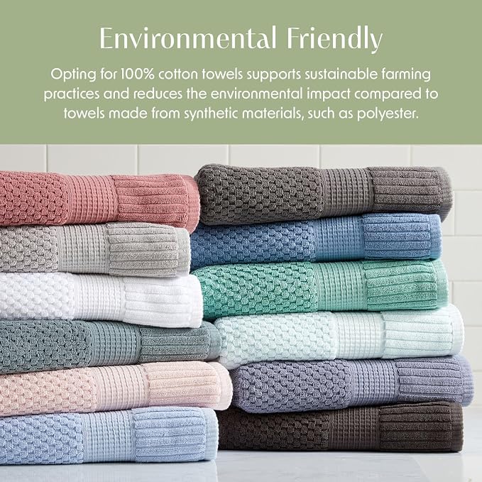 100% Cotton 6 Piece Bath Towel Set | Sage Towels | Oeko‑TEX Standard 100 | Soft & Absorbent, Quick‑Dry | Trinity Collection - Sage Green