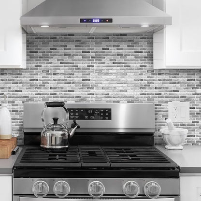 URCOLOR 10-Sheet Kitchen Backsplash Tiles Peel and Stick, 12”×12” Self Adhesive Wall Tile for Bathroom, Brushed Silver Gray
