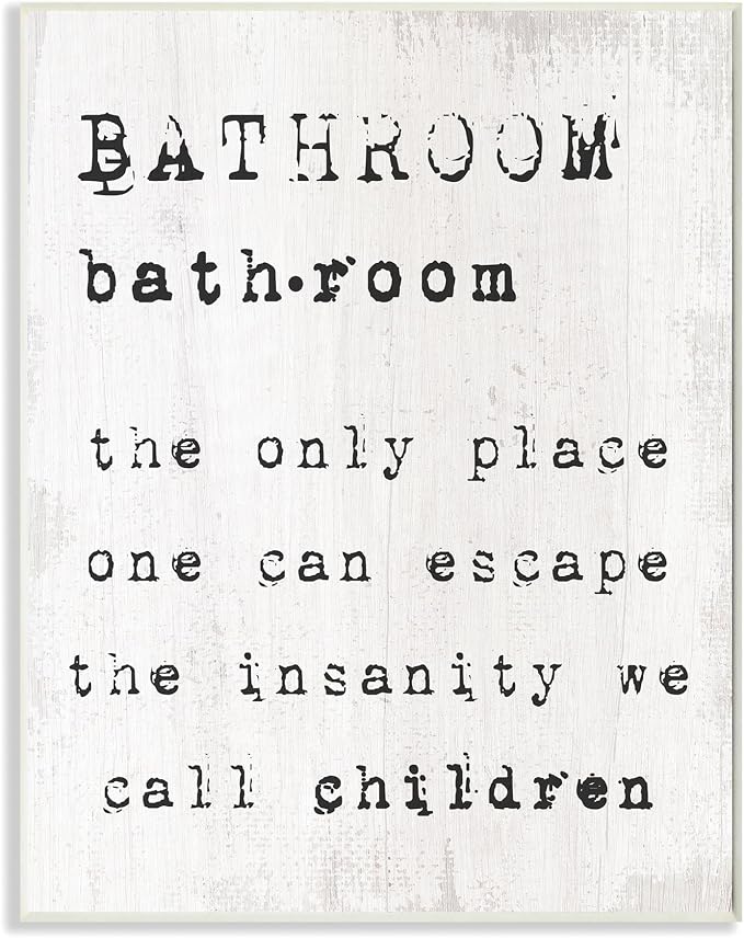 Bathroom Definition Funny, 13 x 19 Inch Mounted Print on Wall Plaque | Stupell Industries · By Lil' Rue · Ready to hang · Hand finished · Made in USA