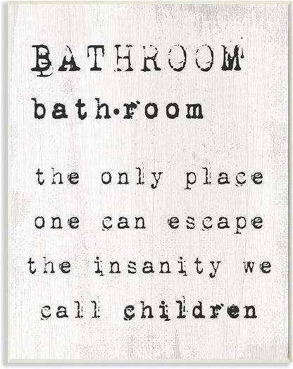 Bathroom Definition Funny, 13 x 19 Inch Mounted Print on Wall Plaque | Stupell Industries · By Lil' Rue · Ready to hang · Hand finished · Made in USA