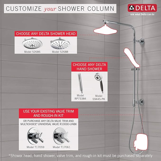 DELTA FAUCET 58810-RB Emerge 18" Round Shower Column, Without Accessories, Venetian Bronze