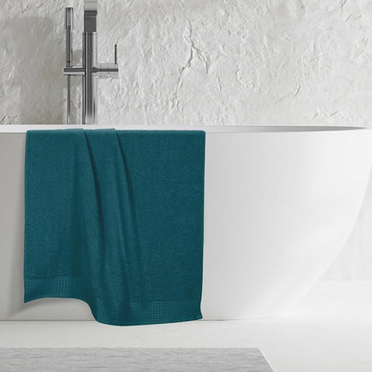 GLAMBURG 100% Cotton Oversized 2 Pack Bath Sheets 35x70, Ultra Soft Highly Absorbant Compact Quickdry & Lightweight Large Bath Sheet Set, Ideal for Gym Travel Camp Pool - Teal