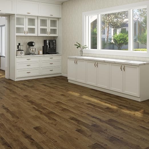 MULGREAT Peel and Stick Floor Tile, 54 Sq.Ft Self Adhesive Vinyl Flooring Plank, 36 Pieces Waterproof Heavy Duty Wood Grain Tiles, 36"x6" DIY Planks for Bedroom Kitchen Basement Home Brown