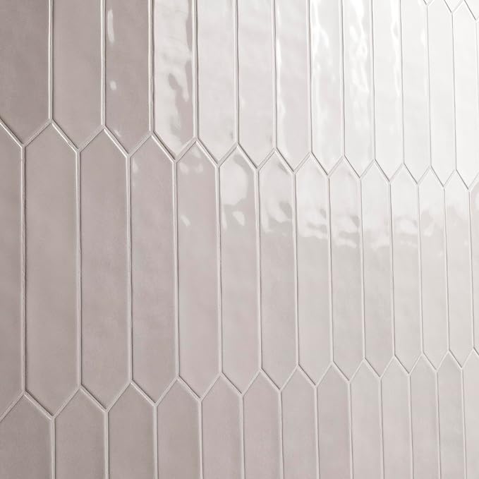 MSI Renzo Dove 2.5 Inch x 13 Inch Glossy Ceramic Picket Wall Tile for Bathroom, Kitchen Backsplash, Accent Tile, and Shower Wall