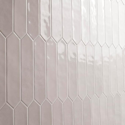 MSI Renzo Dove 2.5 Inch x 13 Inch Glossy Ceramic Picket Wall Tile for Bathroom, Kitchen Backsplash, Accent Tile, and Shower Wall