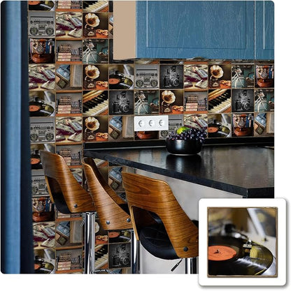 Alwayspon Vinyl Sticker Peel and Stick, Self-Adhesive Wall Tile Transfers Backsplash Sticker Decal for Kitchen Bathroom, 6x6inch/15x15cm 30Pcs, T045