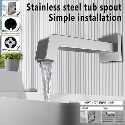 Tub Shower Faucet Set with 6 Inch Brushed Nickel Shower Head & Tub Faucet | Bathtub Shower System,shower faucet set,shower set, Tub Faucet Set,shower faucet,Brushed Nickel Shower Faucet Set
