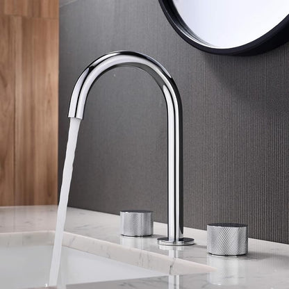 8-Inch Widespread Bathroom Sink Faucet with Drain Assembly, Solid Brass 2-Handle 3-Hole Vanity Faucet, Chrome Finish, Corrosion Resistant Bathroom Faucet