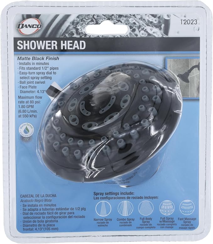 Danco Matte 5 Settings Showerhead 1.8 gpm
