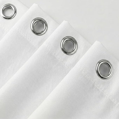 Waterproof Fabric Shower Curtain Liner, TPU Coated, PEVA-Free & Odorless, Hotel Quality, 3 Magnets, Rust-Proof Metal Grommets, Machine Washable, White, 72x96 Inch
