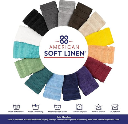 American Soft Linen 35x70 Jumbo Large Bath Towel, 600 GSM 100% Cotton Turkish Bath Sheet, Oversized Luxury Bath Towel for Bathroom Beach and Pool, Electric Blue