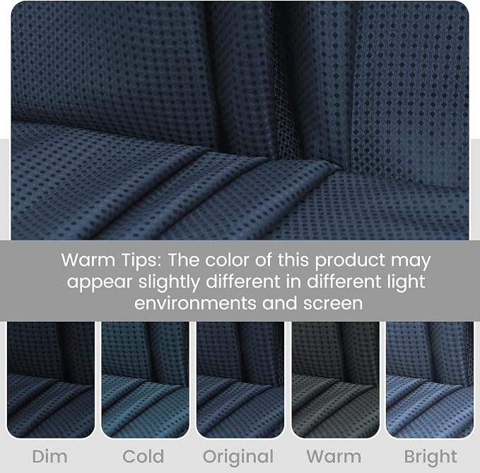 SORTTO No Hook Shower Curtain with Snap in Liner Set Waffle Shower Curtain for Bathroom Hotel Style Fabric Waterproof Inner Liner，54" W x 80" H, Navy Blue