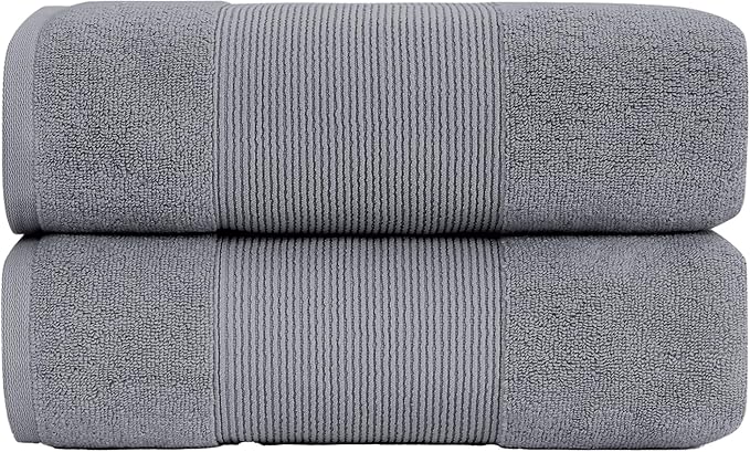 Modern Threads - Air Cloud 2-Pack 100% Zero-Twist Cotton Bath Sheet Set - Super Absorbent & Quick Dry - 500 GSM - Soft & Plush, Charcoal