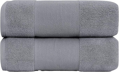 Modern Threads - Air Cloud 2-Pack 100% Zero-Twist Cotton Bath Sheet Set - Super Absorbent & Quick Dry - 500 GSM - Soft & Plush, Charcoal