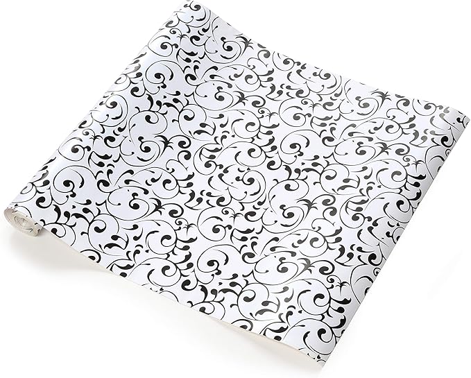 Con-Tact Brand Creative Covering, Self-Adhesive Shelf Liner, Multi-Purpose Vinyl Roll, Easy to Use and Apply, 18'' x 16', Virtu Black