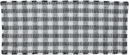 TYUU Waffle Runner Rug Bathroom, Long Boho Bath Mat, 60x24 Black & White | Super Absorbent Quick Dry Bath Rug, Non-Slip Backing, Soft Waffle Washable Farmhouse Bathroom Mats, Tub, Shower & Home Decor