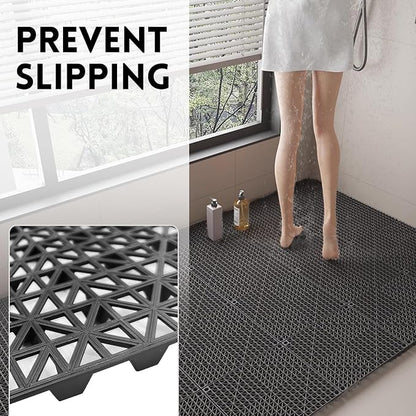RITOLLO Modular Interlocking Cushion Drainage Floor Tiles, 9-Pack 11.8"x11.8" PVC Raised Non-Slip Interlocking Mats with Drain Holes for Deck, Pool, Garage, Shower, Patio, Bathroom, Sauna, Yard