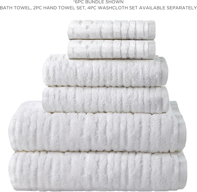 SKL Home CloudSoft Bath Towel, 100% Cotton Luxury, White | Premium spa-level quality. 600 GSM weight. Ultra plush & absorbent.
