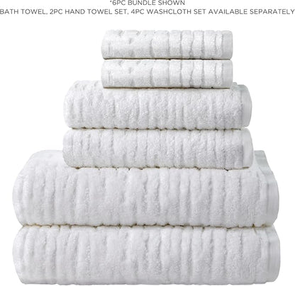 SKL Home CloudSoft Hand Towel Set, 2-Piece, 100% Cotton Luxury, White | Premium spa-level quality. 600 GSM weight. Ultra plush & absorbent. For use in the bathroom, kitchen, bar or any sink space.
