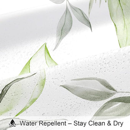 Litabel Long Boho Watercolor Floral Shower Curtain 72 x 78, Sage Green Ink Painting Style Flower Shower Curtains for Chic Elegant Bathroom, Artistic 78 Inch Long Fabric Modern Shower Curtain