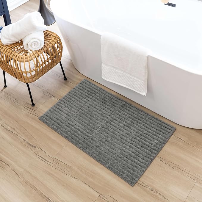 Mohawk Home Sanctuary Casual Solid Gray 1' 5" X 2' Bath Mat Perfect for Bathroom
