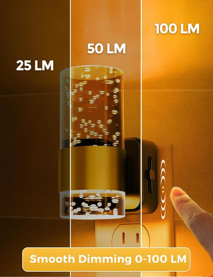 L LOHAS LED Night Light, Modern Night Lights Plug into Wall | Dimmable Amber Night Light with Auto Light Sensor, Wall Sconce-style Design Nightlight for Bathroom, Bedroom, Hallway