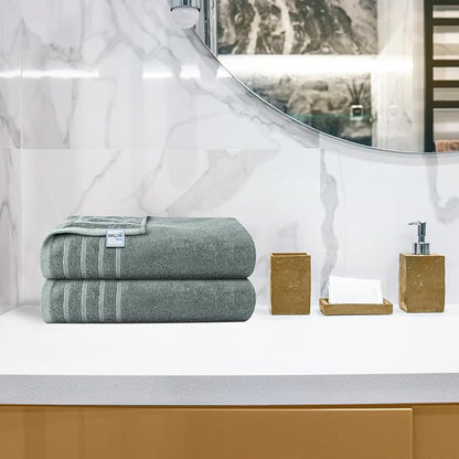 Avalon Towels Bath Towels Set of 4, Size 30 x 60 Inches - 60% Cotton, 40% Viscose Made from Bamboo, Soft and Absorbent, Quick Drying, Lightweight, Perfect for Daily Use