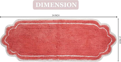 Home Weavers Allure Collection 100% Cotton Tufted Bathroom Rug, Soft and Absorbent Bath Rugs, Non-Slip Bath Carpet, Machine Wash Dry Bath Mats for Bathroom Floor, 21"x54" Runner, Coral