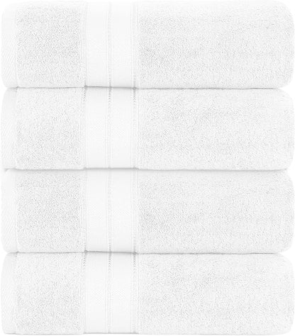 Modern Threads 4-Pack SpunLoft Bath Towel White 30x54