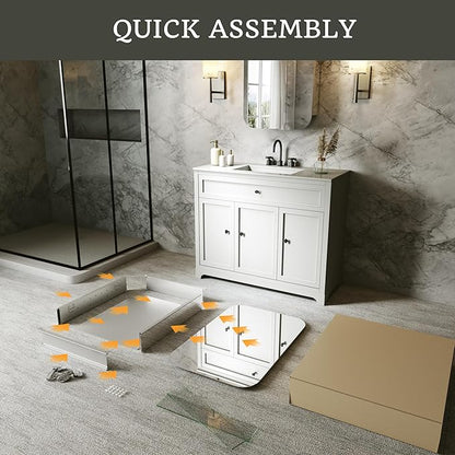 20x31 Bathroom Medicine Cabinet with Mirror,Aluminum Alloy Frame with Mirror Side Panels,Surface or Recessed Medicine Cabinet with Adjustable Shelves,Assembly Required,Rounded Corner