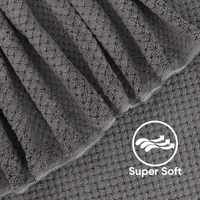 HOMEXCEL 4PK Bath Towel Set, 30x60 in, Absorbent Large Towels for Bathroom | Ultra Soft, Lightweight, Quick Dry Towels for Pool, Beach, Swim, Yoga, SPA, Grey